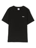 T-shirt per bambino BOSS Kidswear nero con logo goffrato bianco