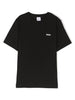 T-shirt per bambino BOSS Kidswear nero con logo goffrato bianco