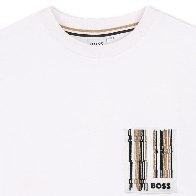 T-shirt con taschino  J52975 10PA BOSS 