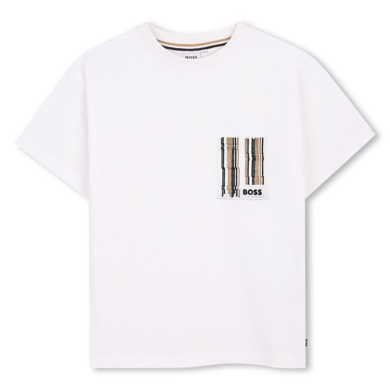 T-shirt con taschino  J52975 10P BOSS 