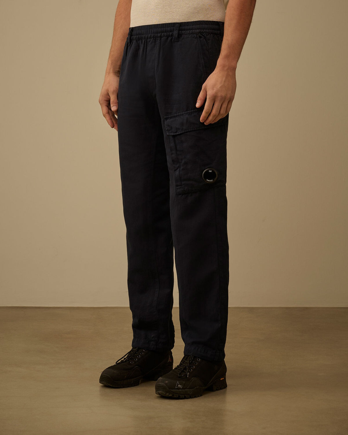 Cotton/Linen elasticated lens cargo pants 20CMPA249A 888 C.P. COMPANY 