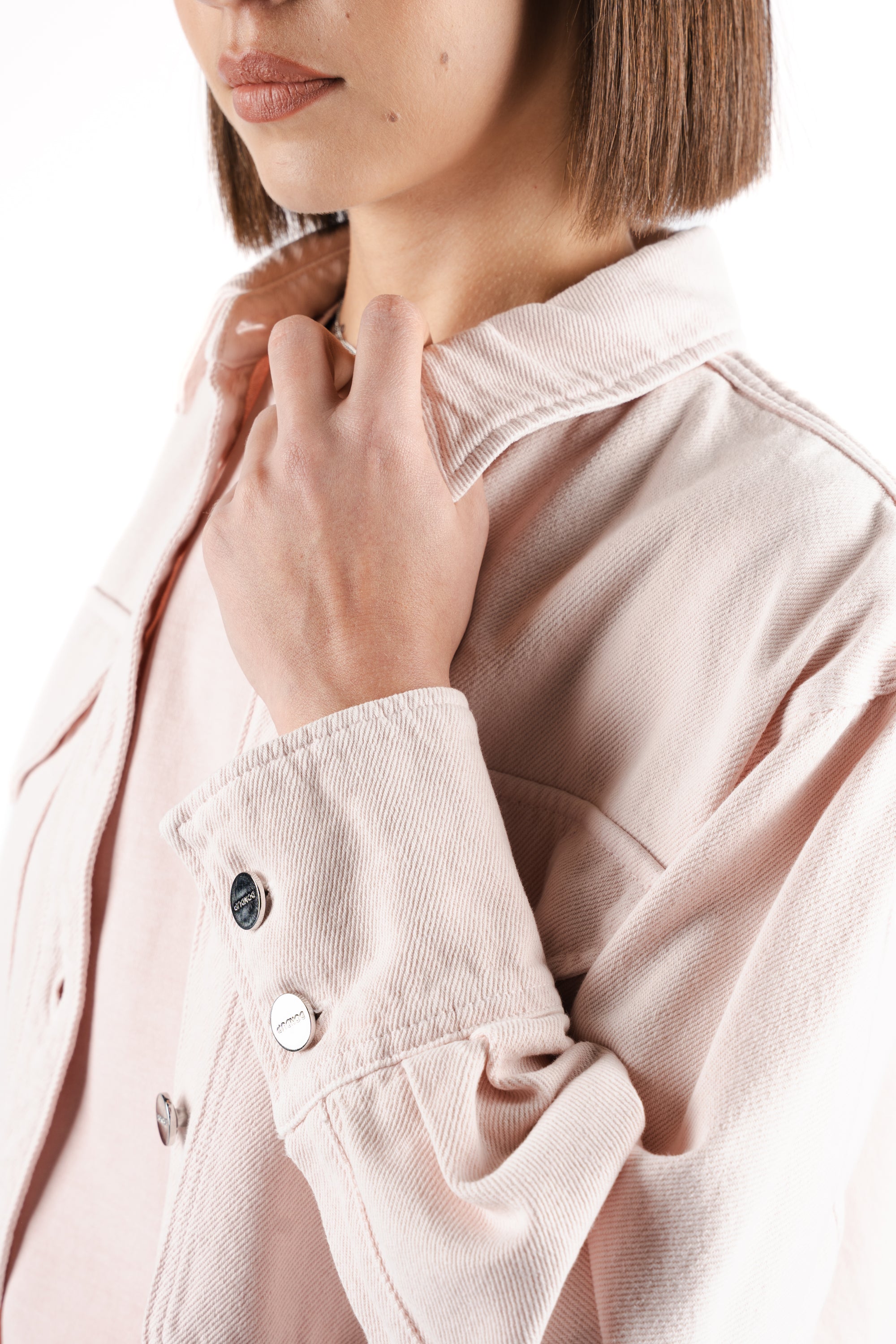 Overshirt in denim rosa DC460BF0018YMB8 511 DONDUP 