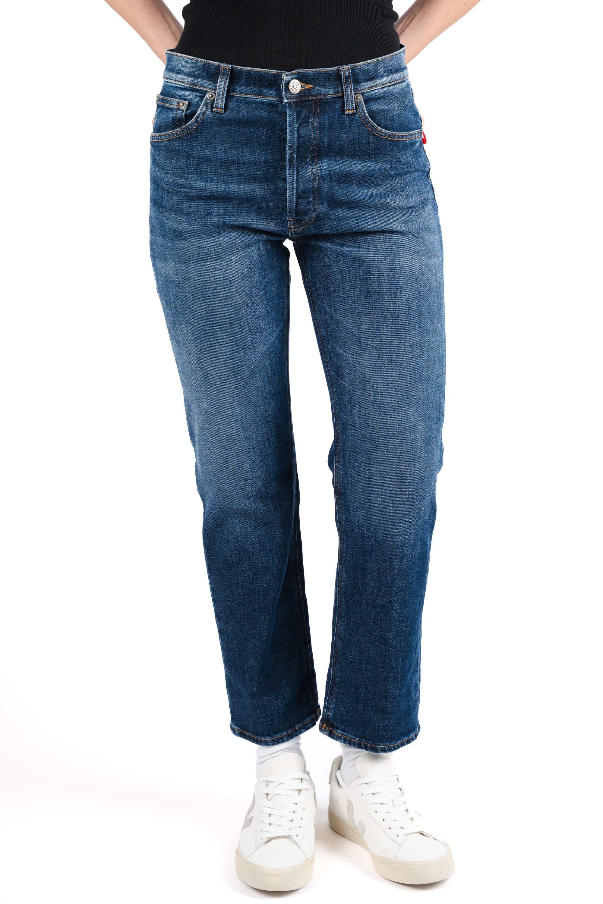 Jeans Icon cropped fit in denim DP776DSE340DMA2 800 DONDUP 