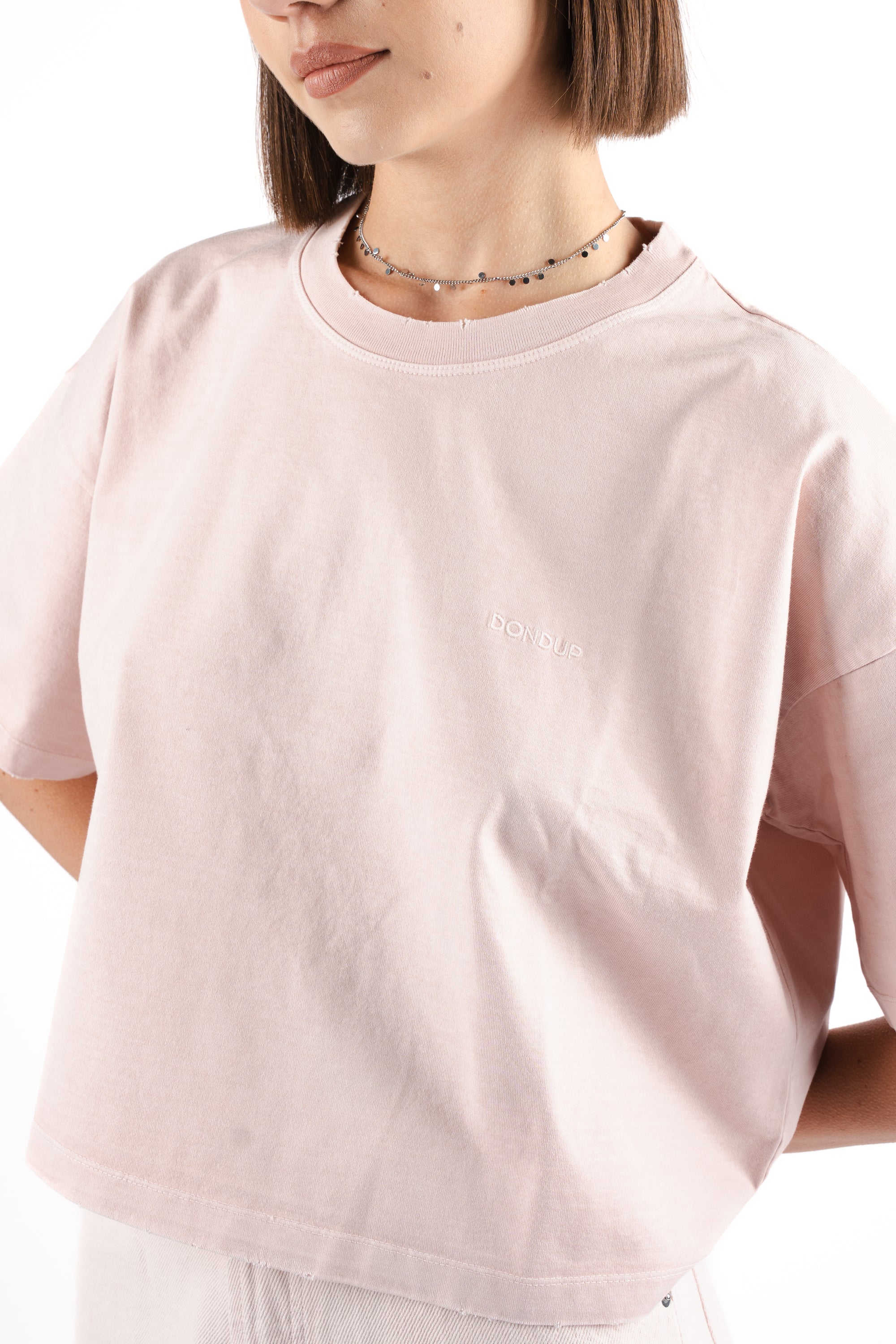 T-shirt girocollo cropped DS077JF0352RMD2 511 DONDUP 