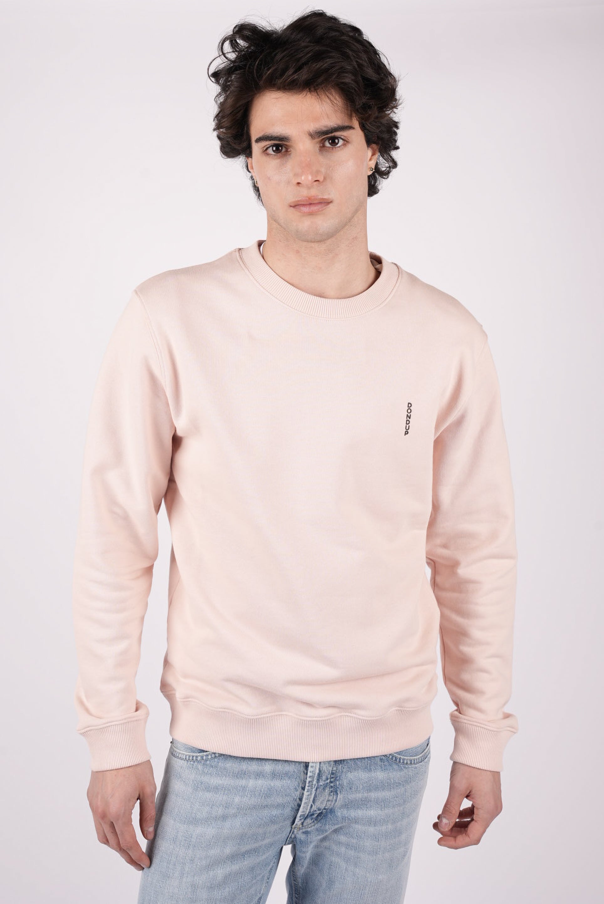 Felpa girocollo regular in cotone UF641KF0196UML9 511 DONDUP 