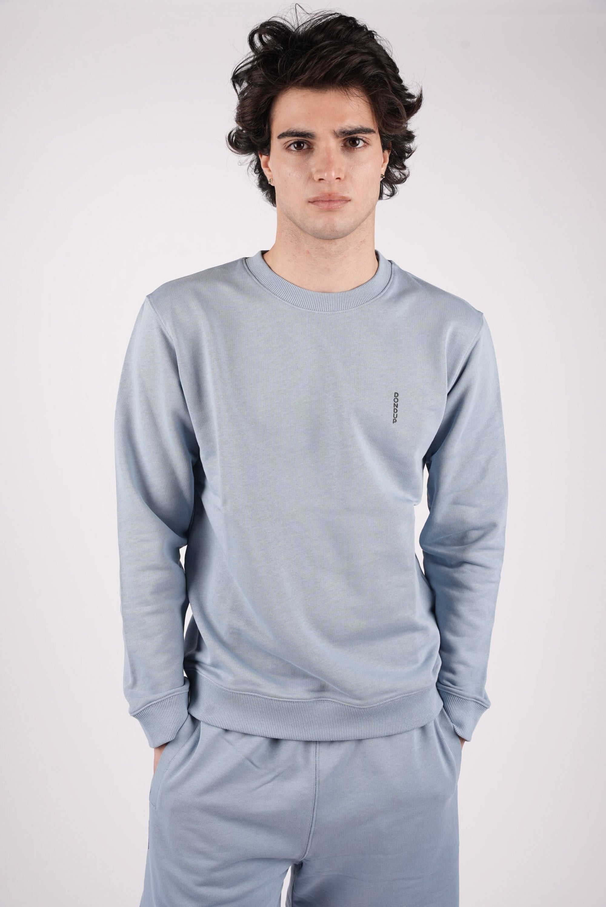 Felpa girocollo regular in cotone UF641KF0196UML9 858 DONDUP 