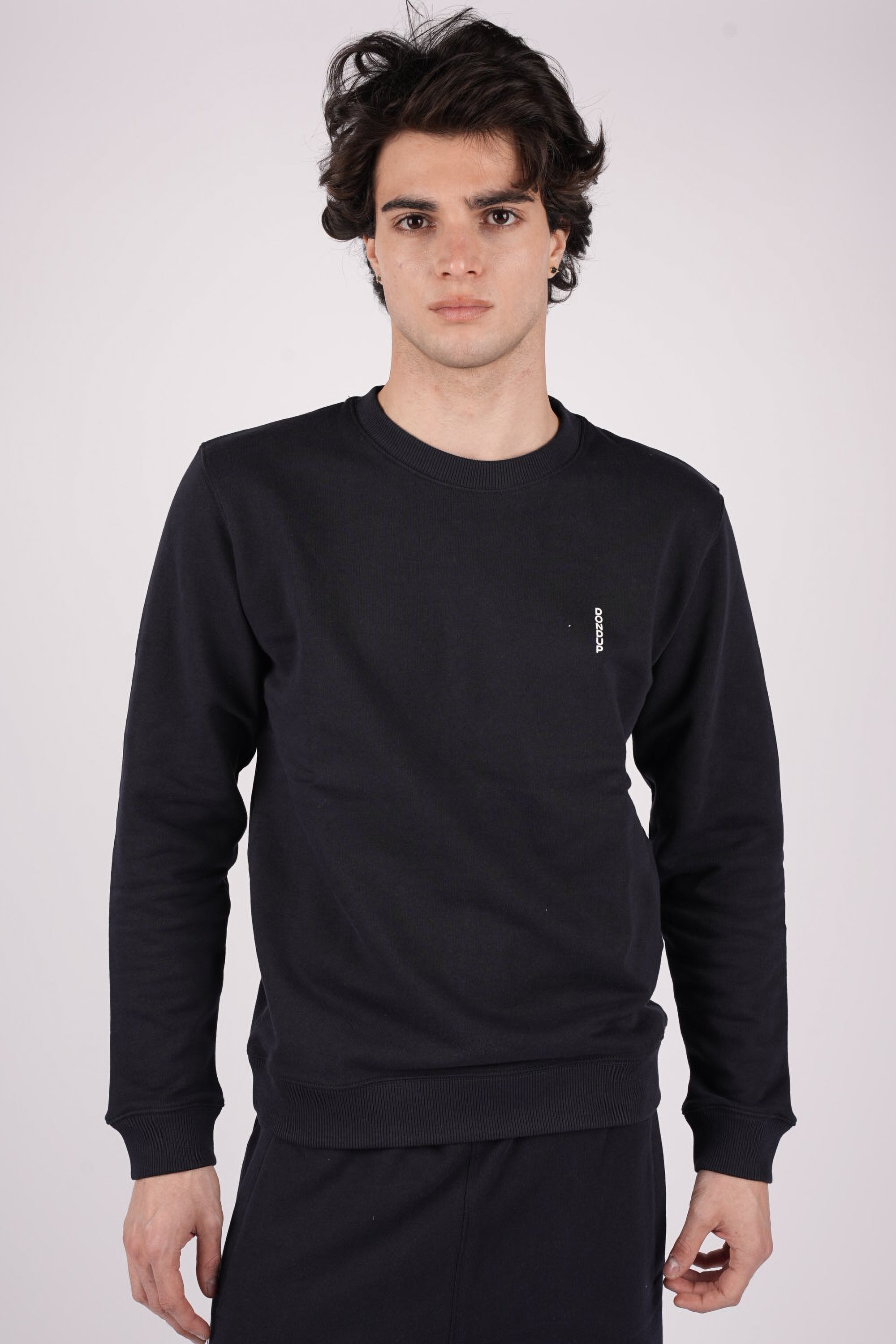 Felpa girocollo regular in cotone UF641KF0196UML9 890 DONDUP 
