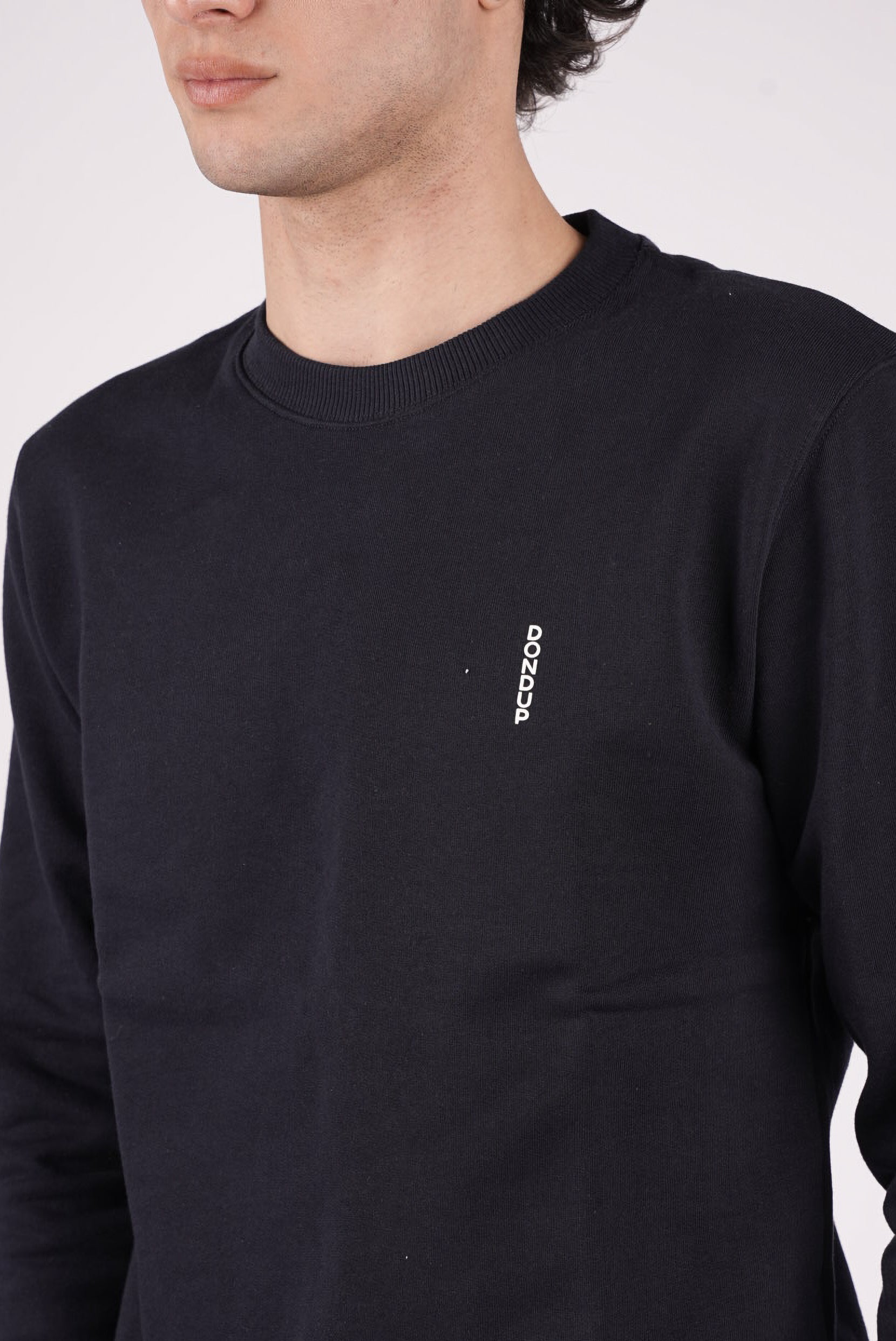 Felpa girocollo regular in cotone UF641KF0196UML9 890 DONDUP 