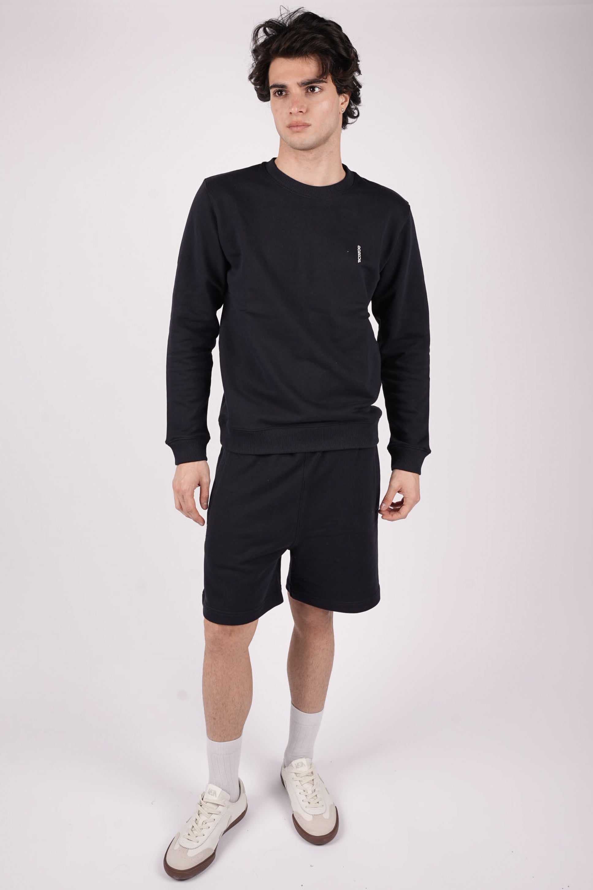 Felpa girocollo regular in cotone UF641KF0196UML9 890 DONDUP 