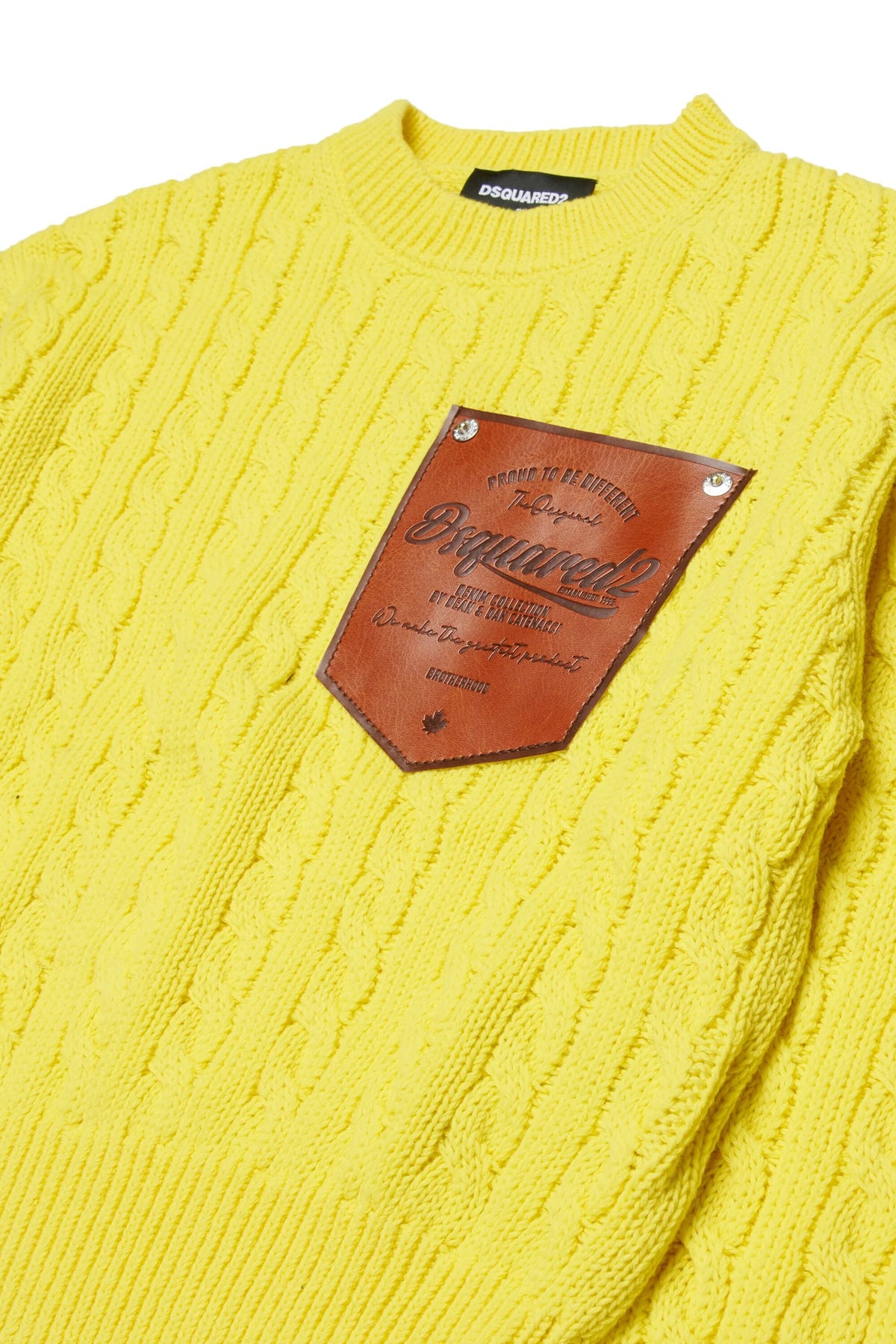 Pullover girocollo a trecce con logo DQ3244D0ACU DQ220 DSQUARED2 