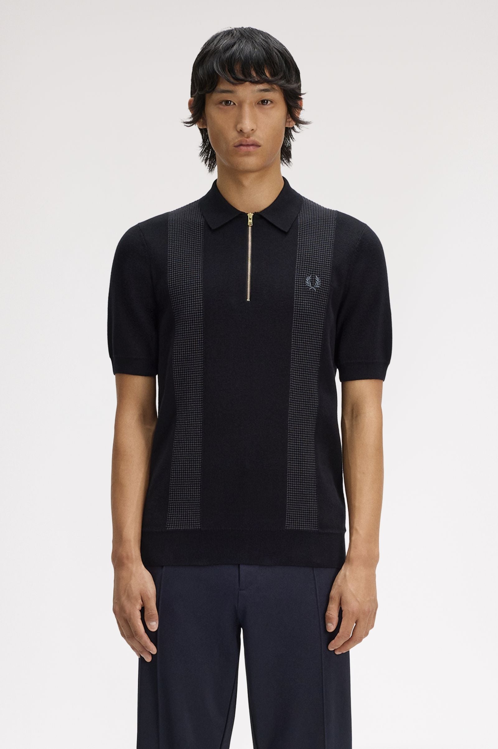 Polo In Maglia Con Inserto K231058 102 FRED PERRY 