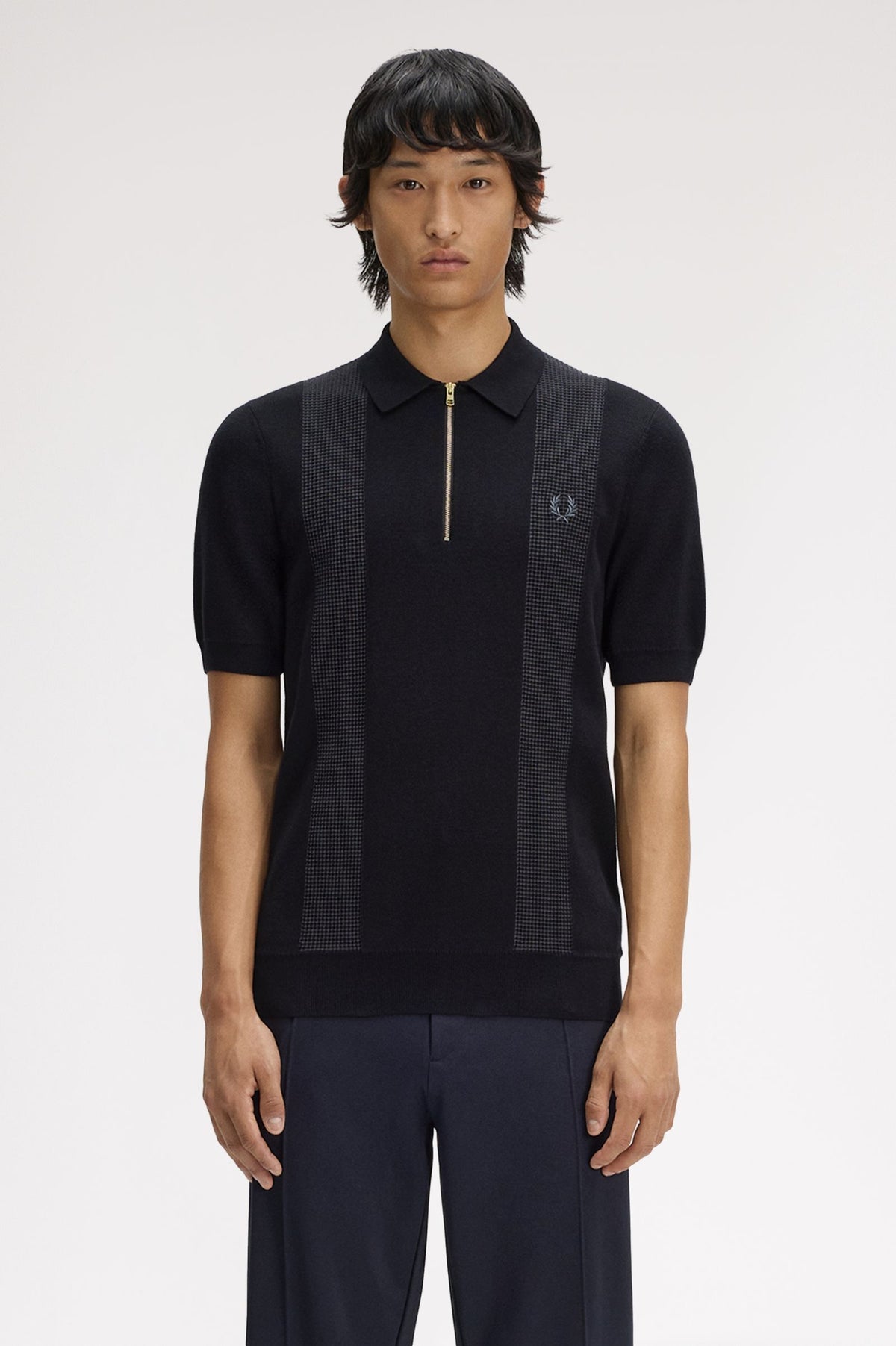 Polo In Maglia Con Inserto K231058 102 FRED PERRY 