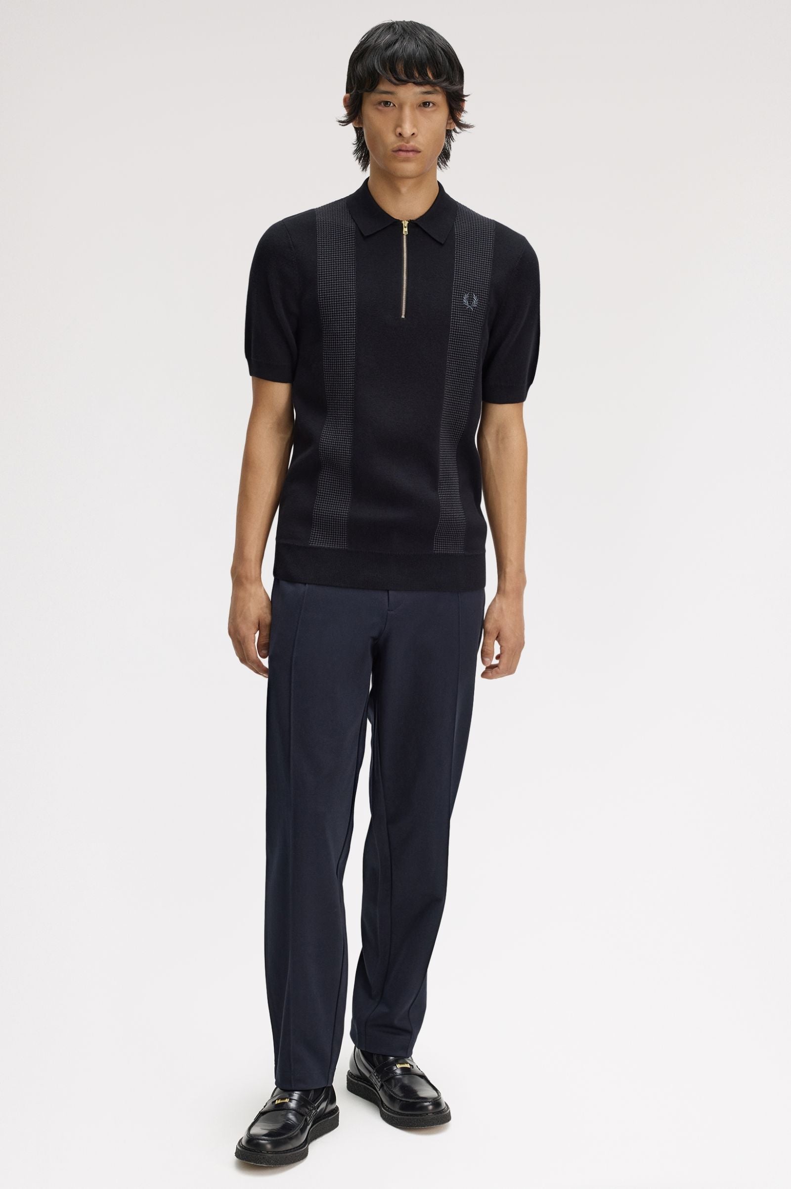 Polo In Maglia Con Inserto K231058 102 FRED PERRY 