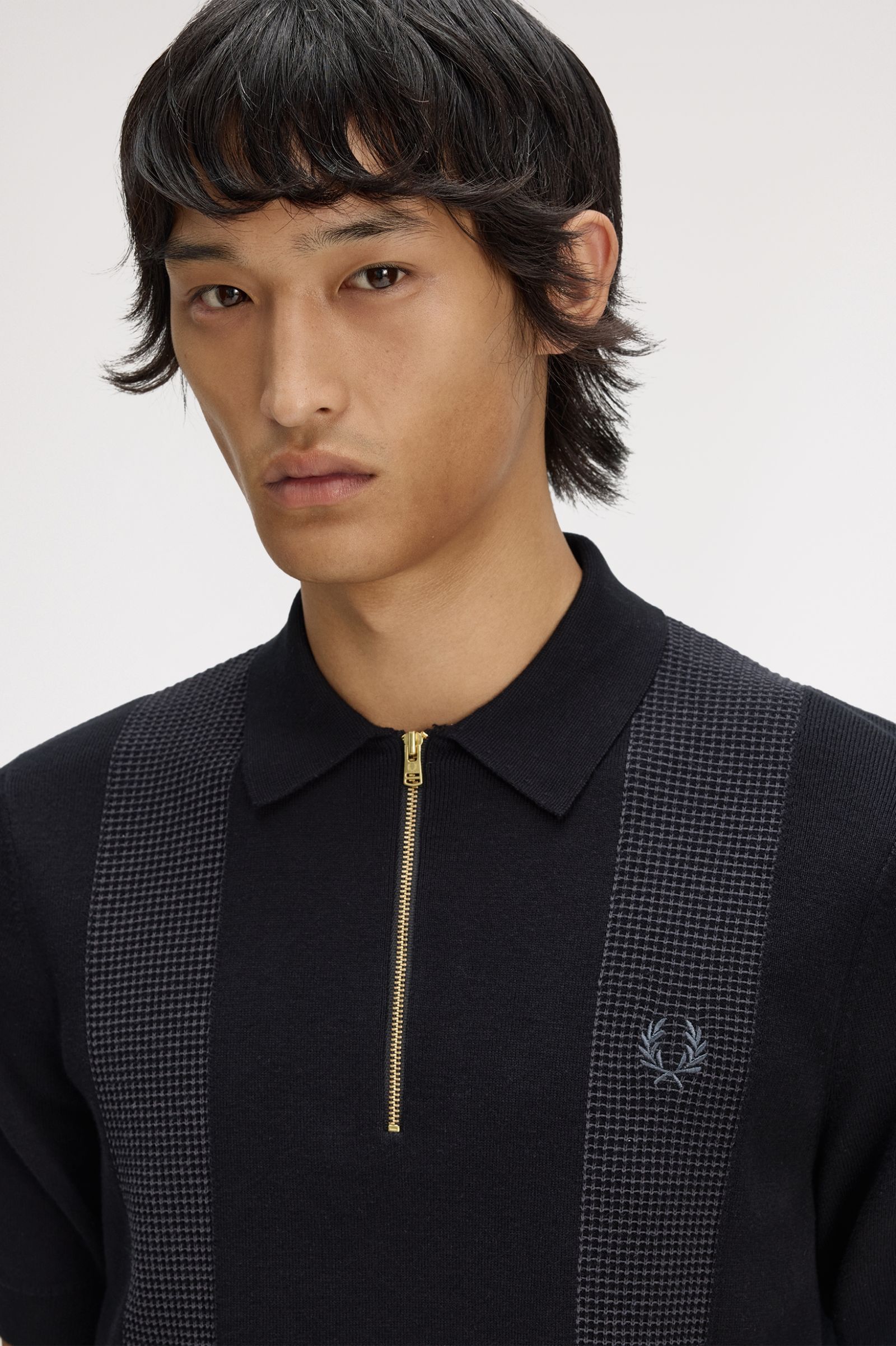 Polo In Maglia Con Inserto K231058 102 FRED PERRY 