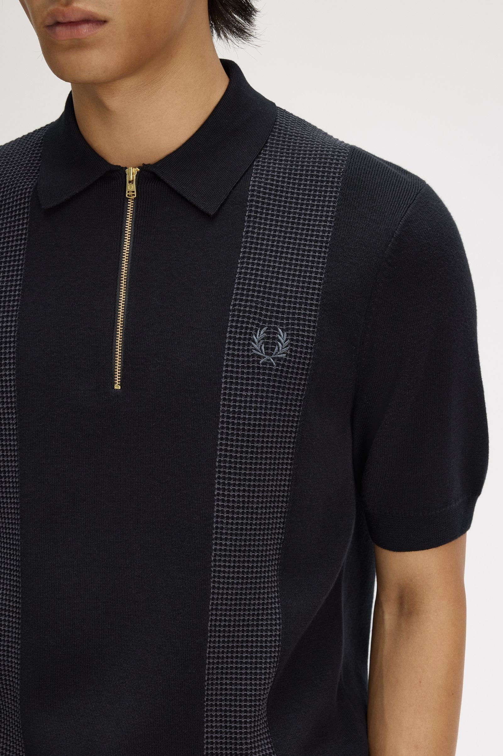 Polo In Maglia Con Inserto K231058 102 FRED PERRY 