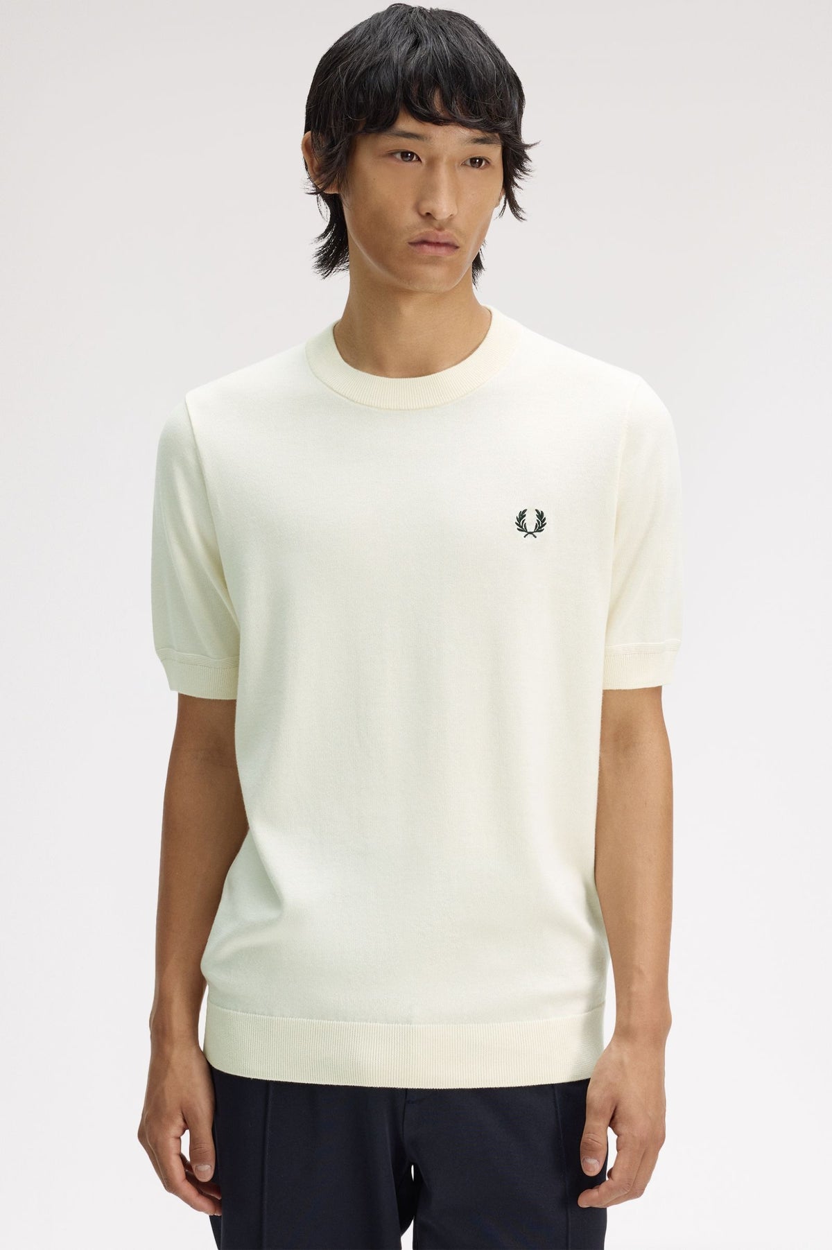 T-shirt in maglia di cotone K232258 560 FRED PERRY 