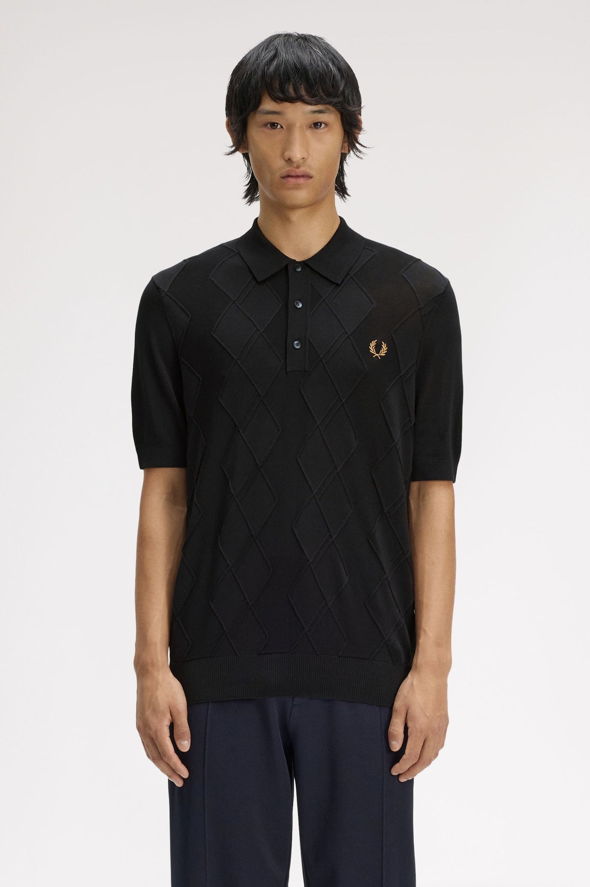 Polo In Maglia Con Trecce K974858 102 FRED PERRY 