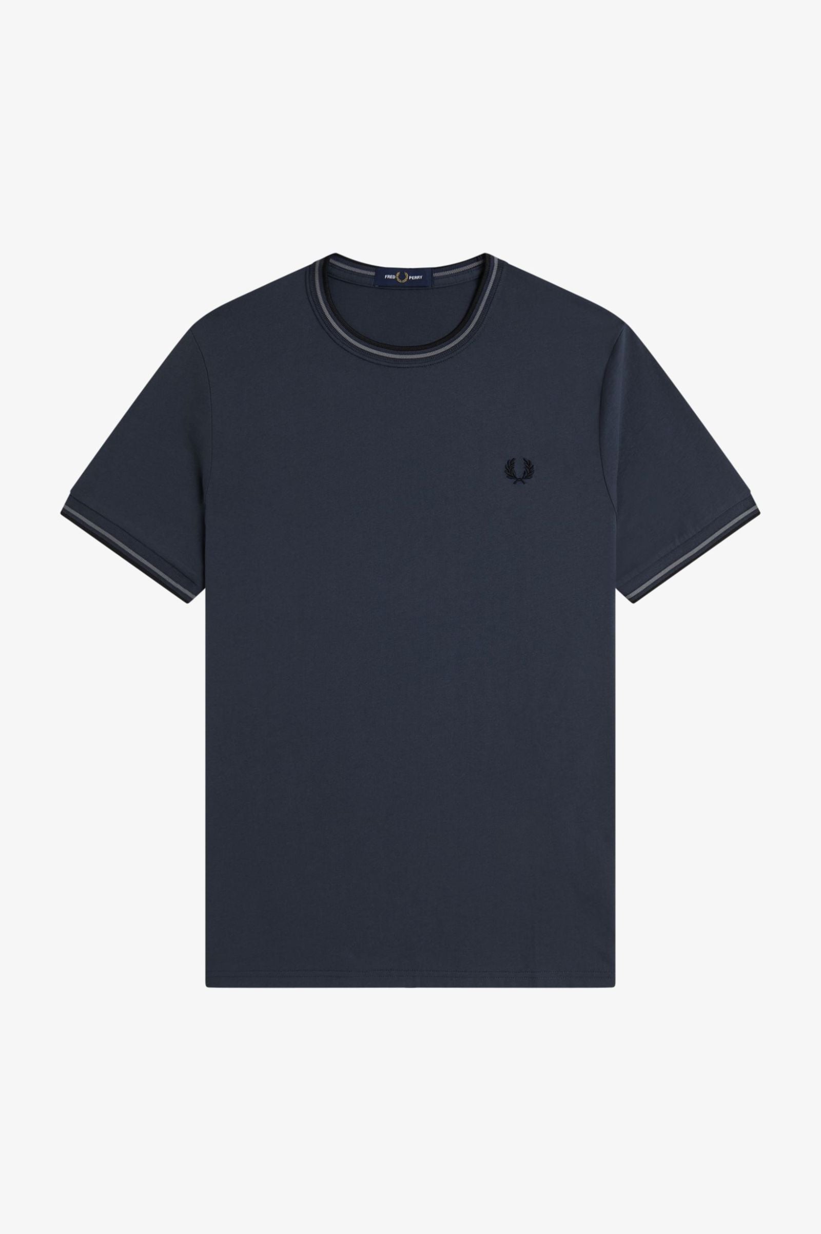 T-shirt con doppia riga M1588V57 01B FRED PERRY 