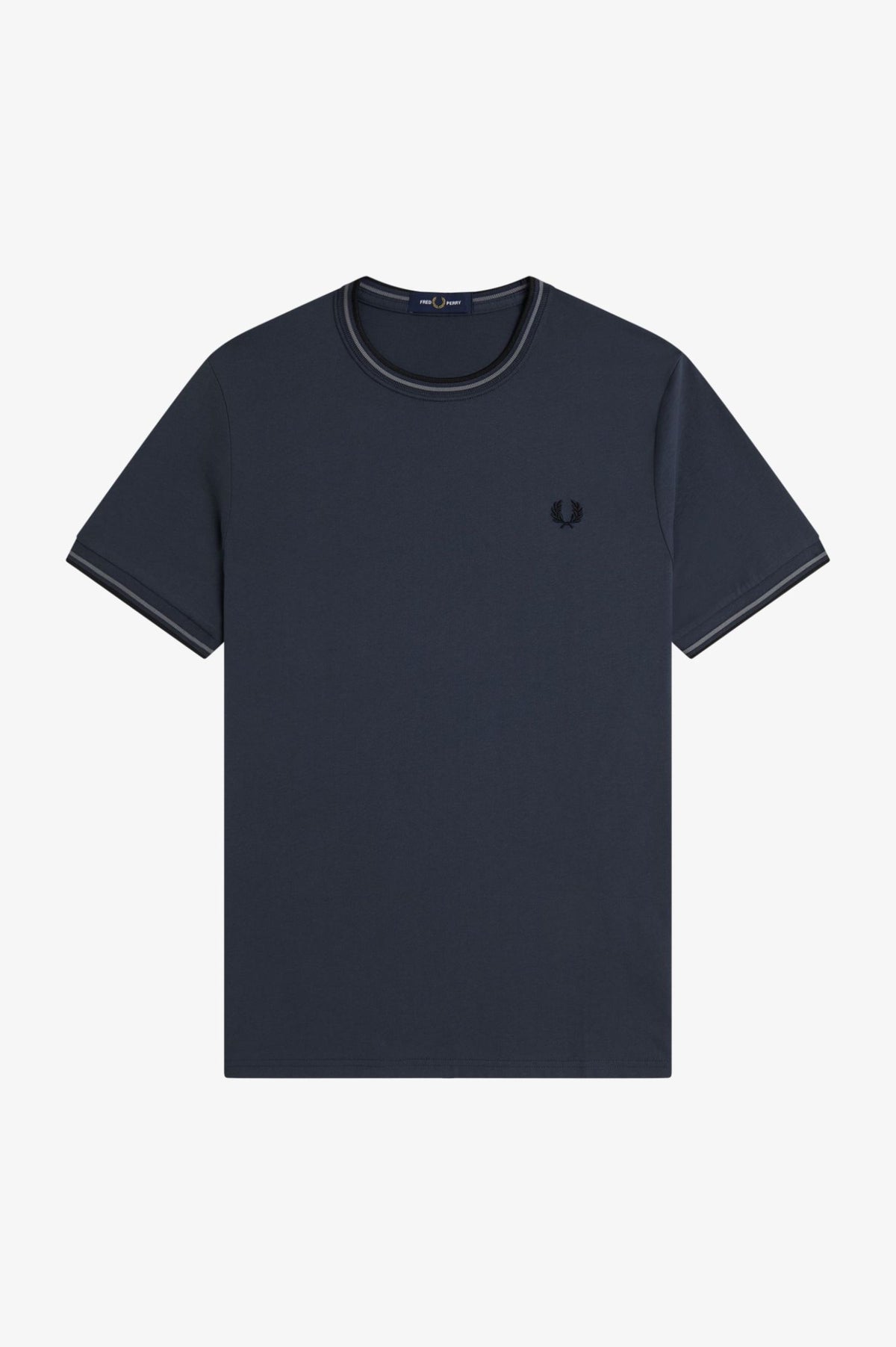 T-shirt con doppia riga M1588V57 01B FRED PERRY 
