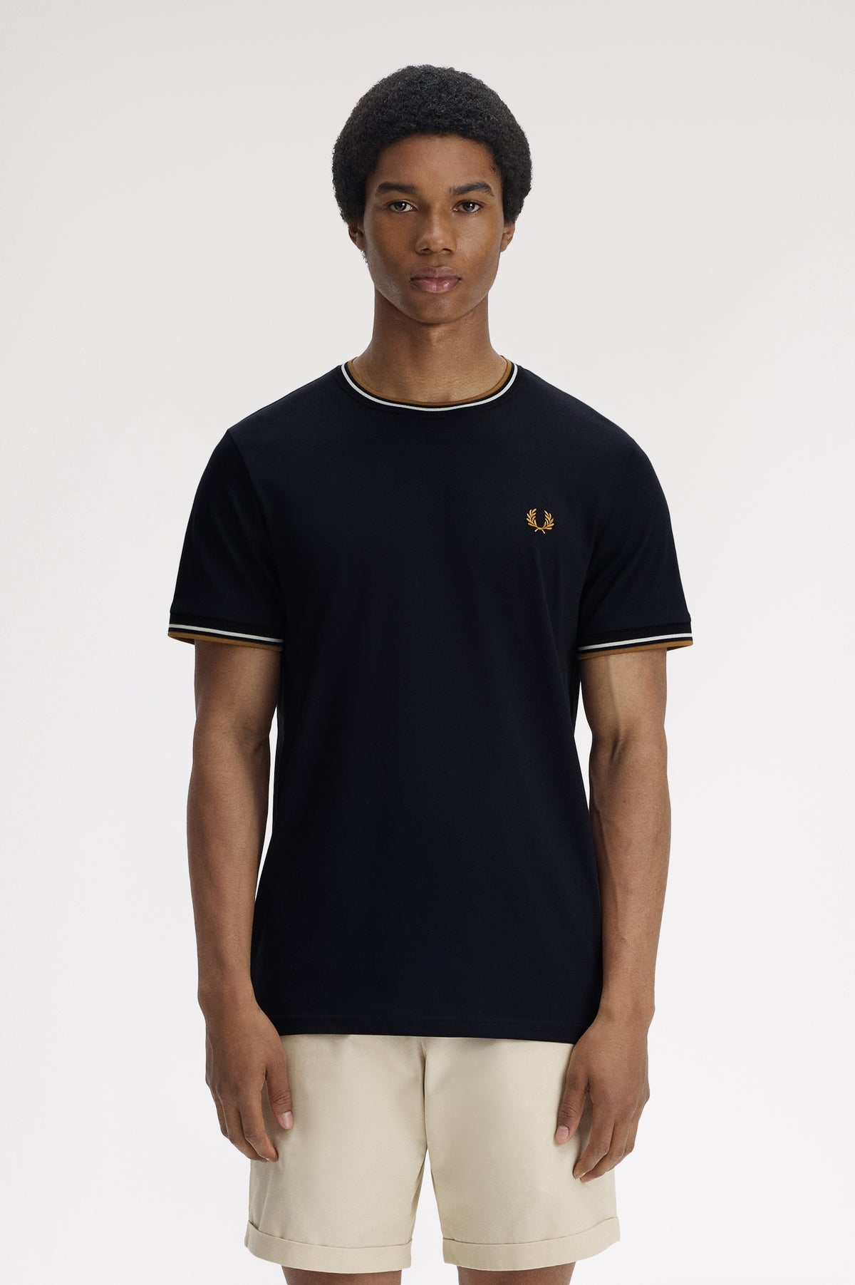 T-shirt con doppia riga M1588V57 P69 FRED PERRY 