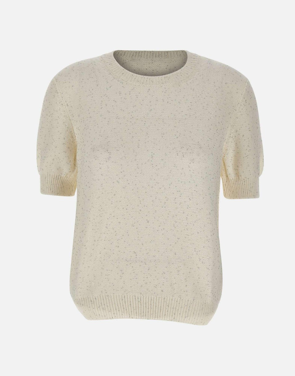 Maglia a maniche corte con paillettes 13231/32430 004 GRAN SASSO 