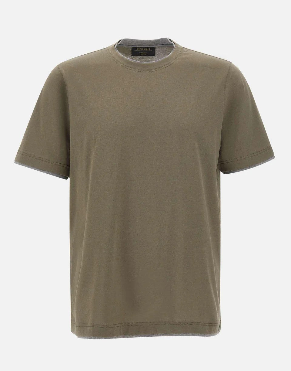 T-shirt con profili a contrasto 60123/73710 480 GRAN SASSO 