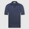 Polo skipper jersey in mercerized cotton