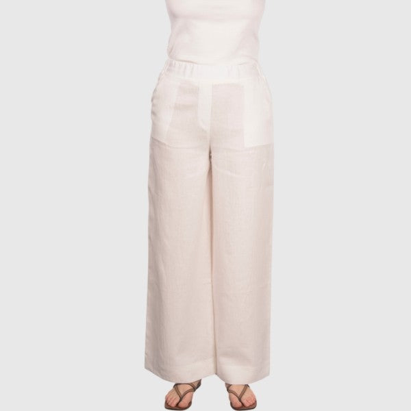 Pantalone palazzo in lino 76248/50000 001 GRAN SASSO 