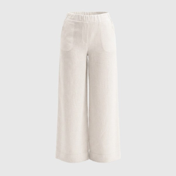 Pantalone palazzo in lino 76248/50000 001 GRAN SASSO 