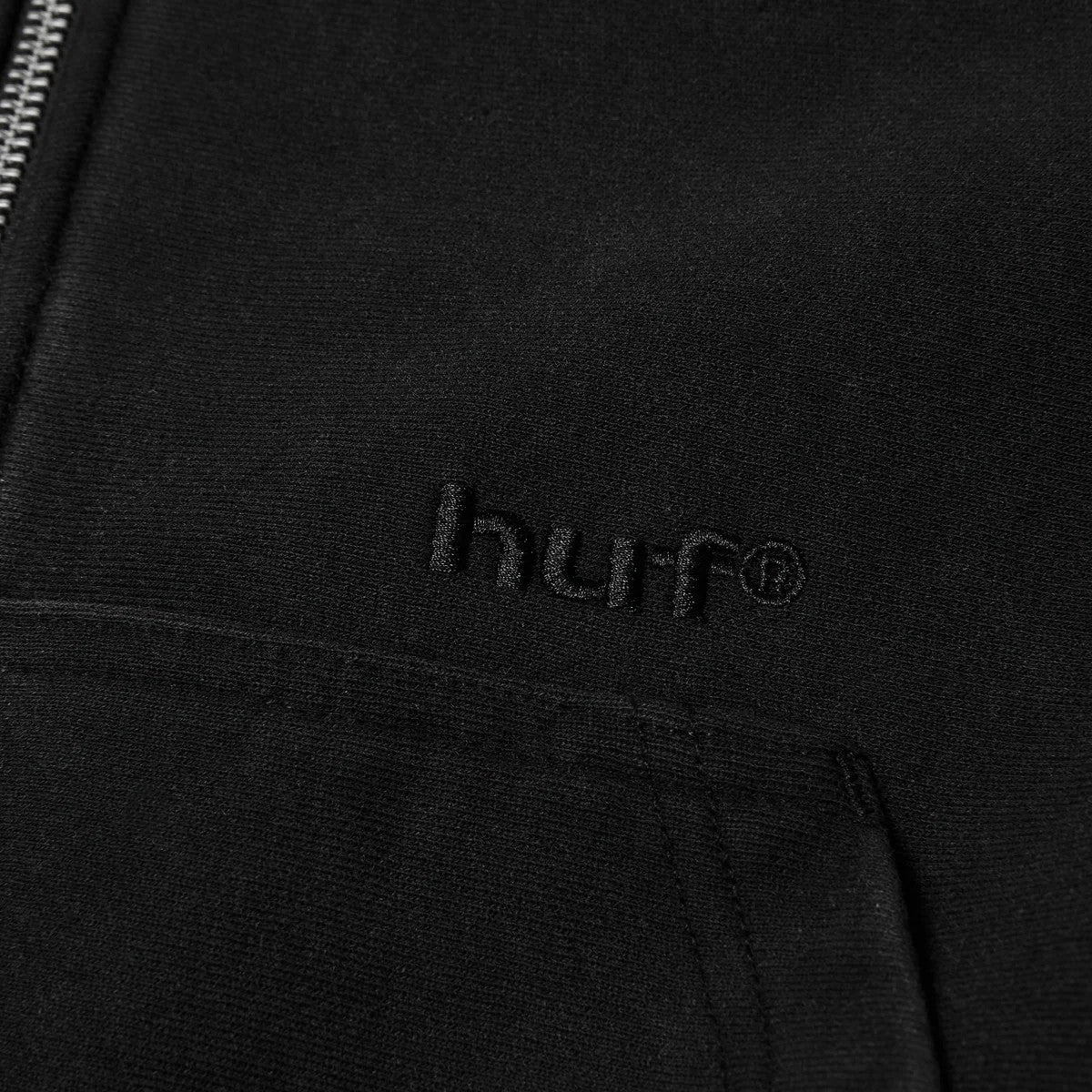Pacific wash full-zip hoodie FL00252 BLACK HUF 