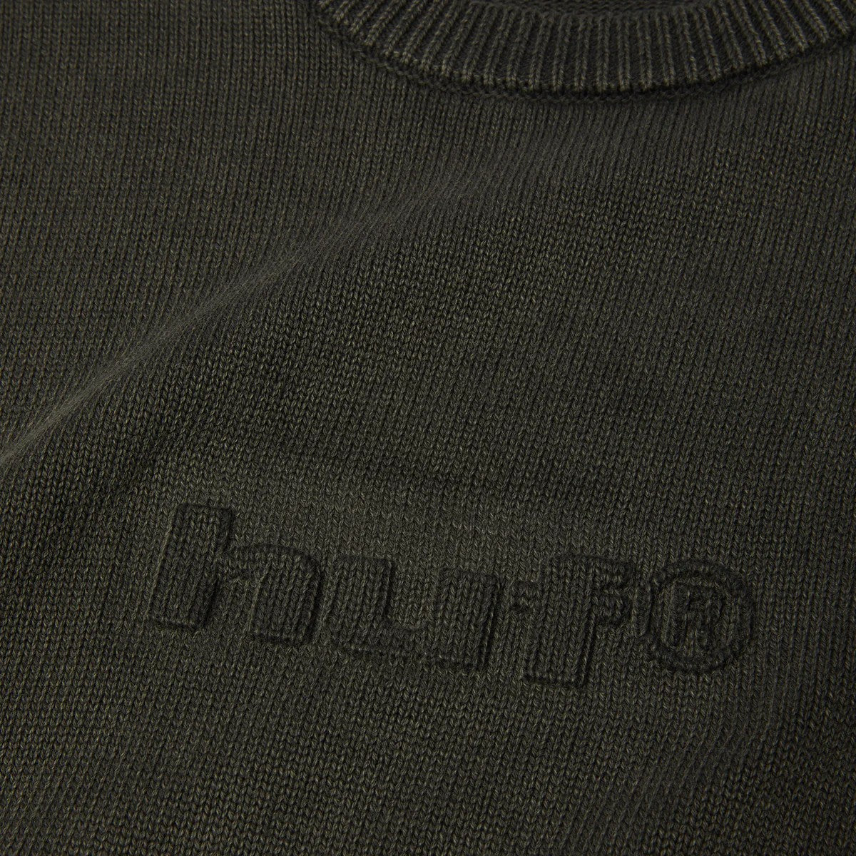Pacific wash embossed crewneck sweate KN00581 BLACK HUF 