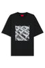 T-shirt con stampa artistica in jersey di cotone