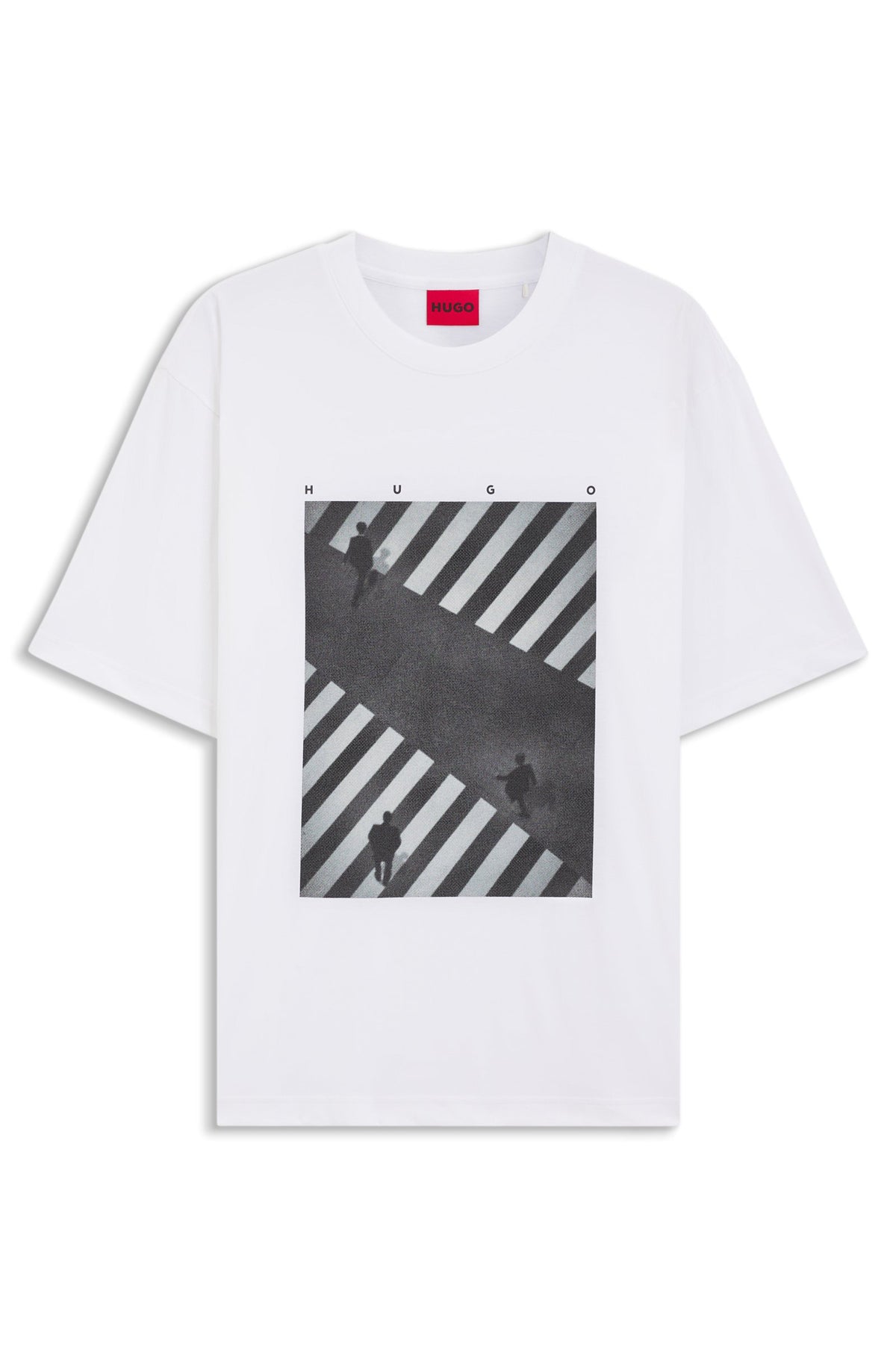 T-shirt con stampa artistica in jersey di cotone 50553330 100 HUGO 