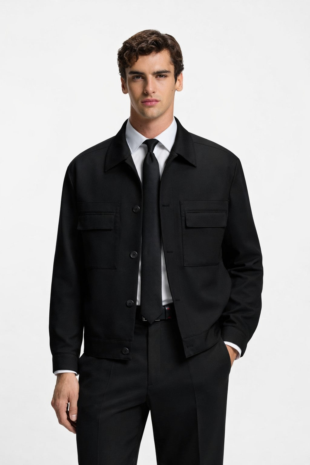 Giacca slim fit e pantaloni in twill antipiega 50555258/50538671 001 HUGO 