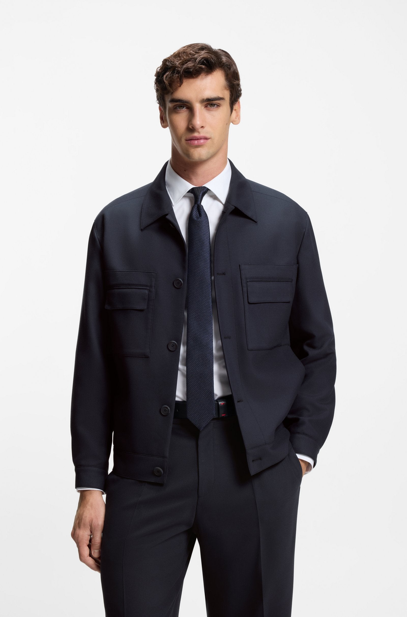 Giacca slim fit e pantaloni in twill antipiega 50555258/50538671 405 HUGO 