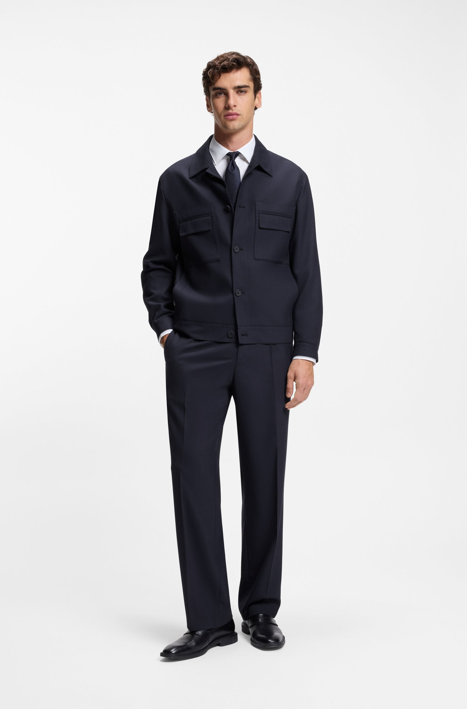 Giacca slim fit e pantaloni in twill antipiega 50555258/50538671 405 HUGO 
