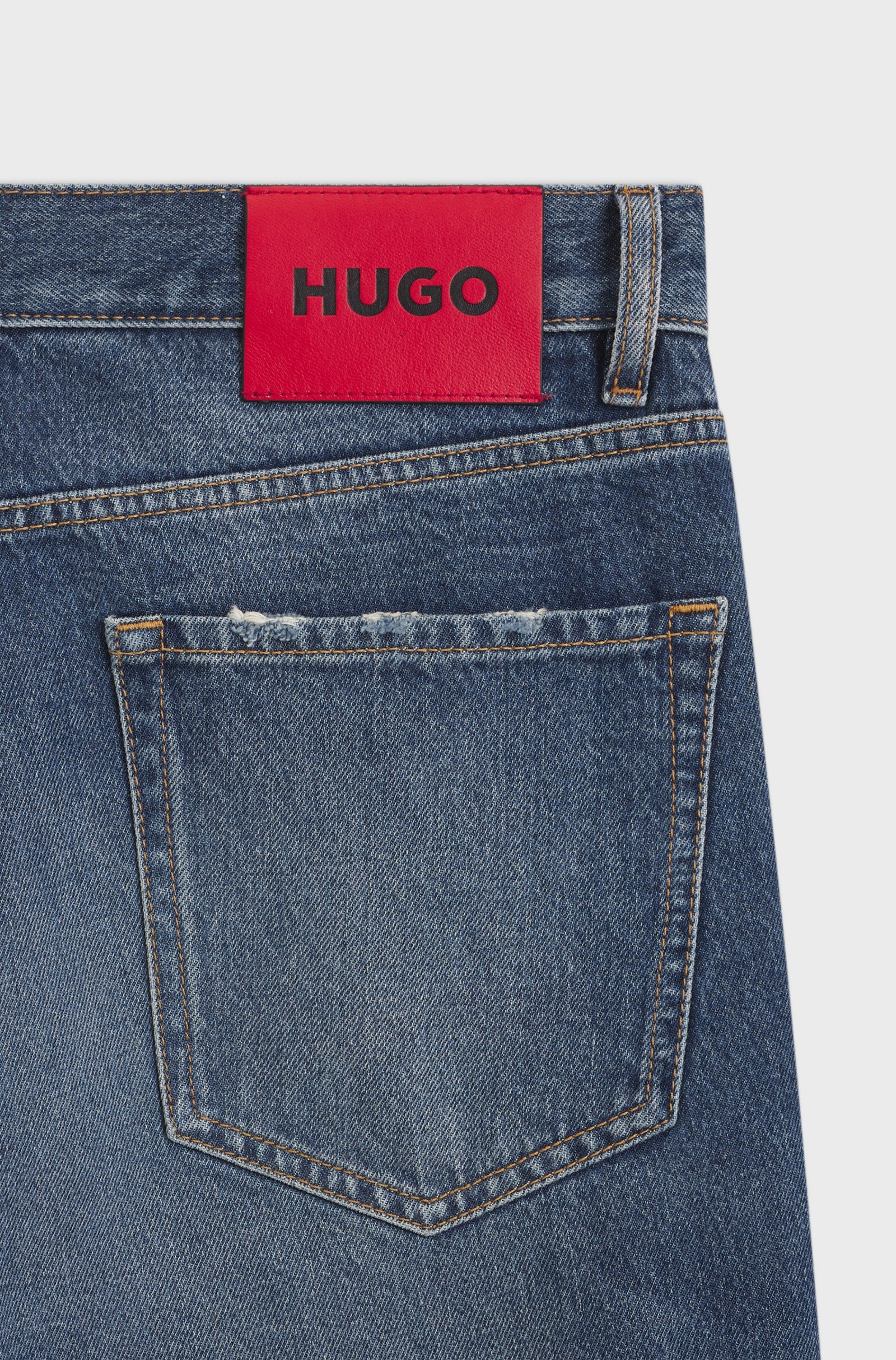 Jeans relaxed fit in denim di cotone egiziano blu 50556640 415 HUGO 
