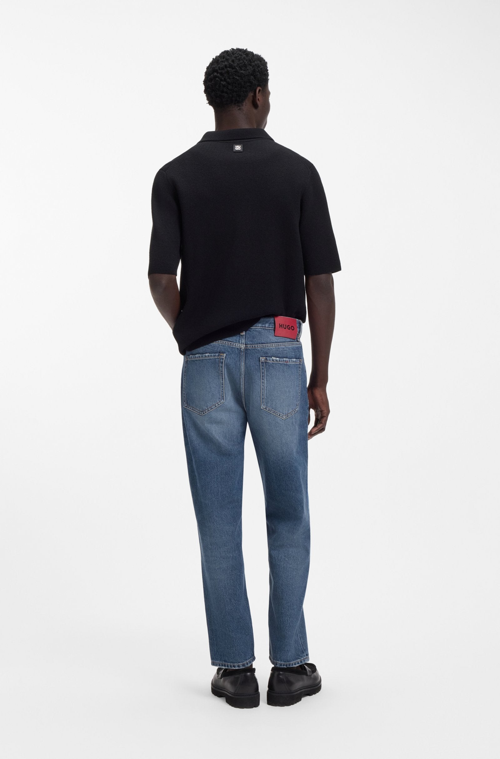 Jeans relaxed fit in denim di cotone egiziano blu 50556640 415 HUGO 
