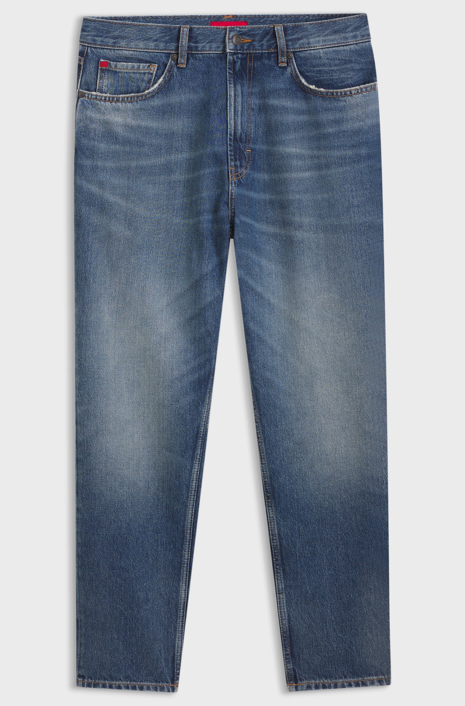 Jeans relaxed fit in denim di cotone egiziano blu 50556640 415 HUGO 