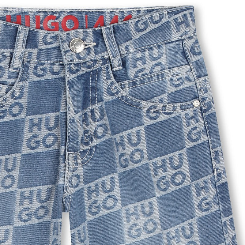 Bermuda in denim con monogramma G00996 Z25 HUGO 