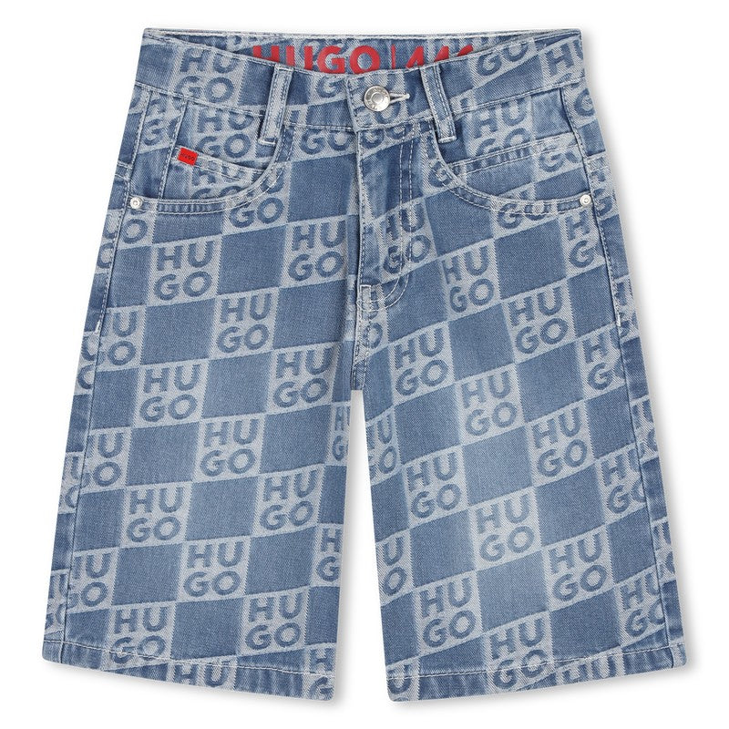 Bermuda in denim con monogramma G00996 Z25 HUGO 