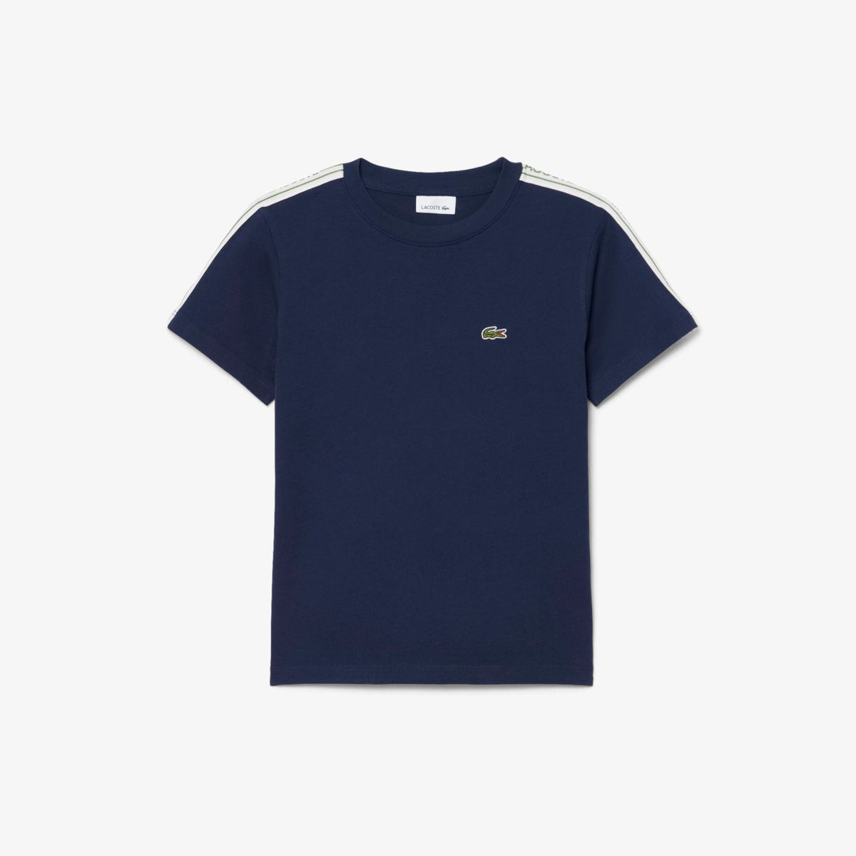 T-shirt in cotone con striscia con logo 847575 UGW LACOSTE 