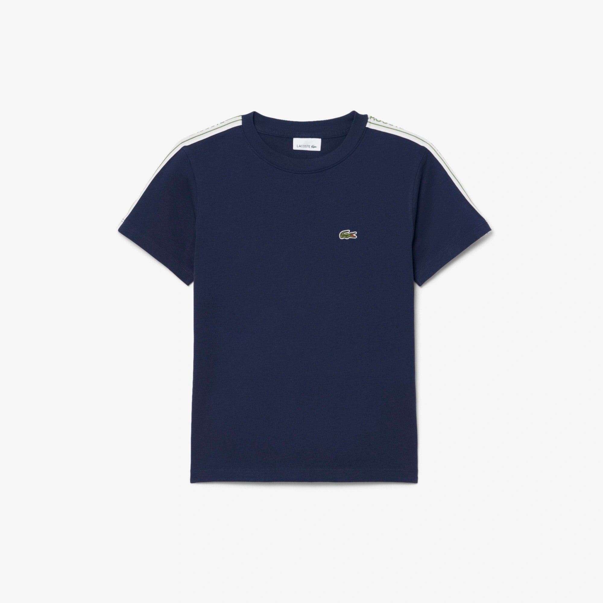 T-shirt in cotone con striscia con logo 847575 UGW LACOSTE 