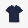 T-shirt in cotone con striscia con logo
