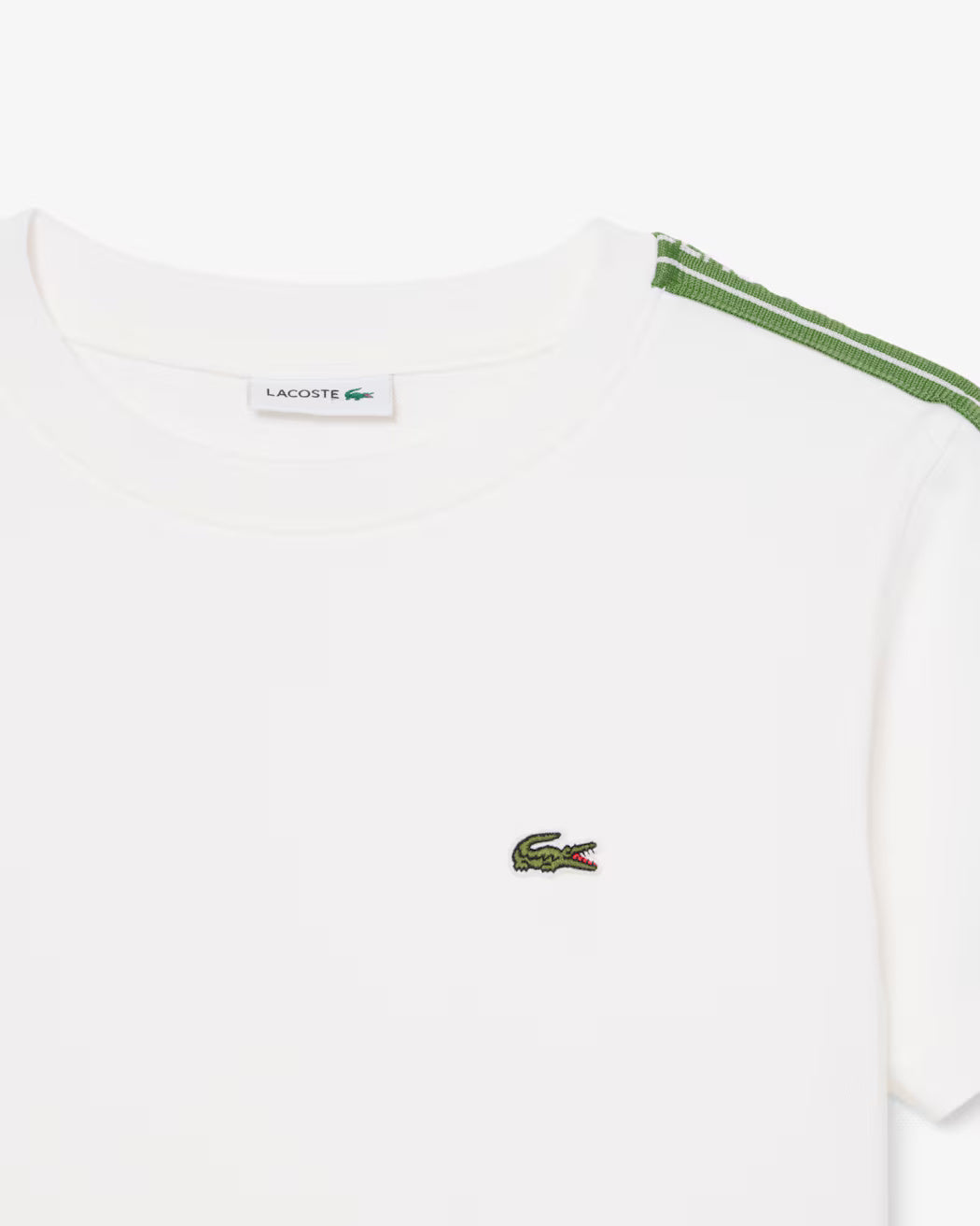 T-shirt in cotone con striscia e logo 947575 70V LACOSTE 