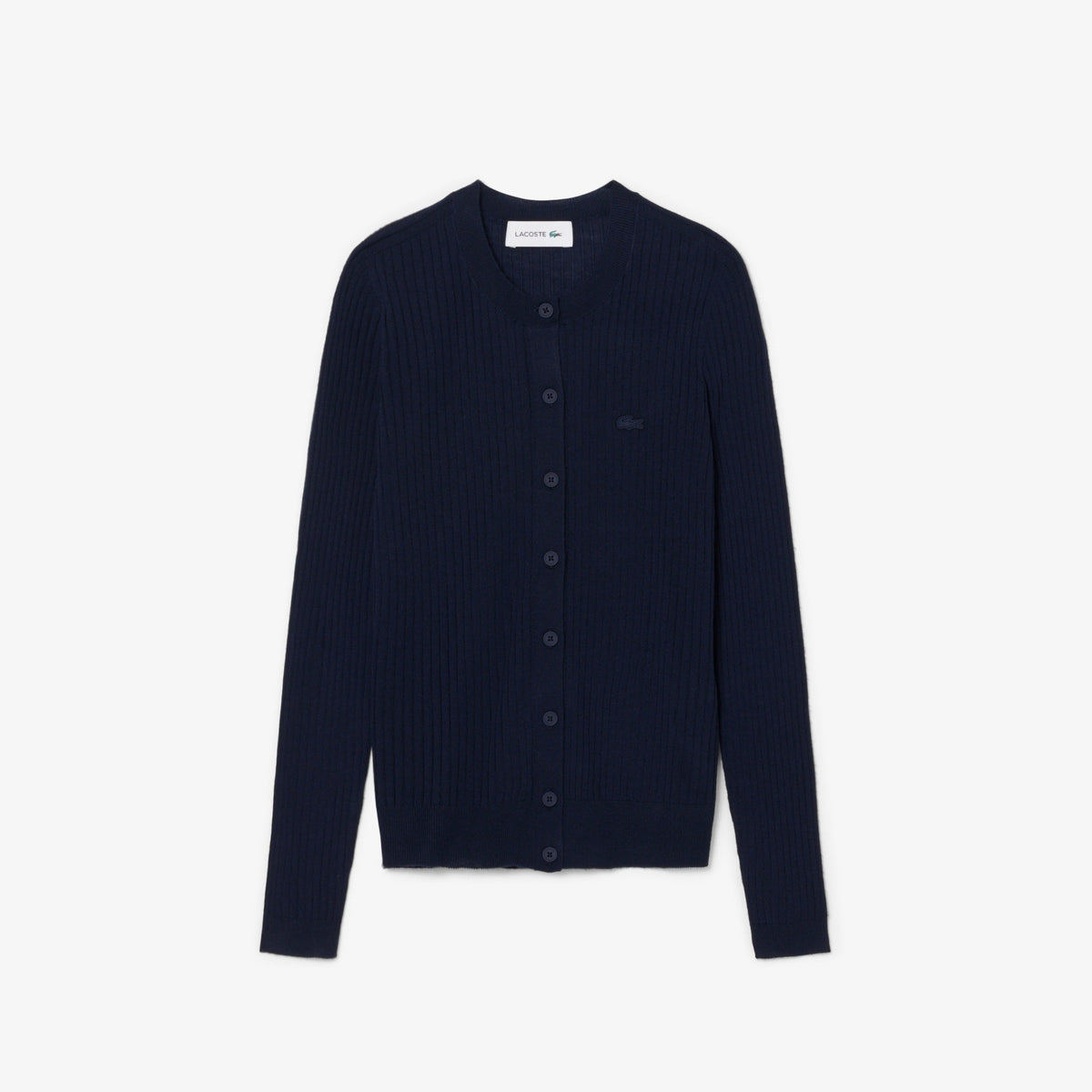 Cardigan in maglia di lana merinos a coste AF4141 166 LACOSTE 