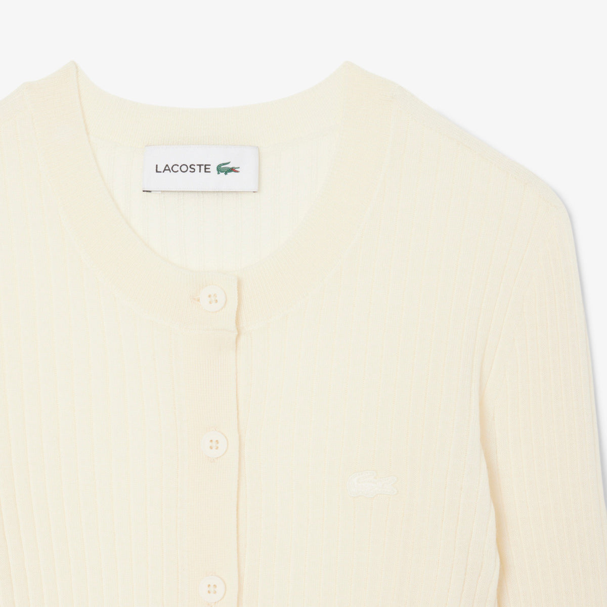 Cardigan in maglia di lana merinos a coste AF4141 70V LACOSTE 