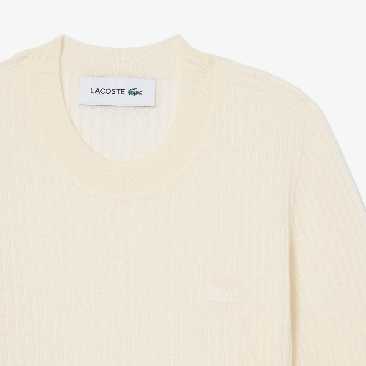Maglione a maniche corte in lana merinos a coste AF4146 70V LACOSTE 