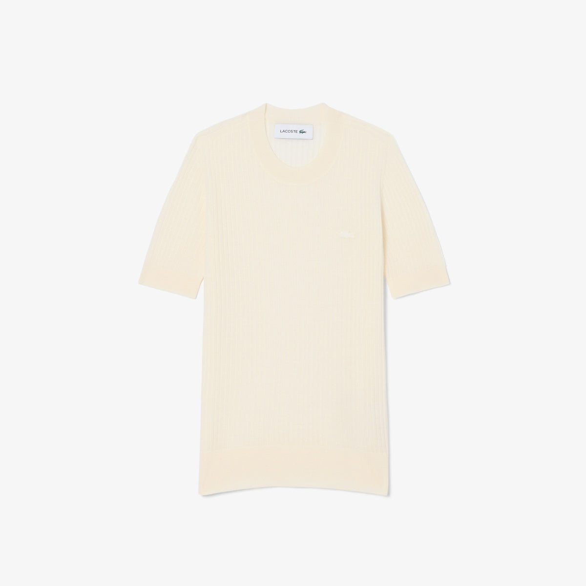 Maglione a maniche corte in lana merinos a coste AF4146 70V LACOSTE 