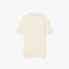 Short-sleeved ribbed merino wool sweater
